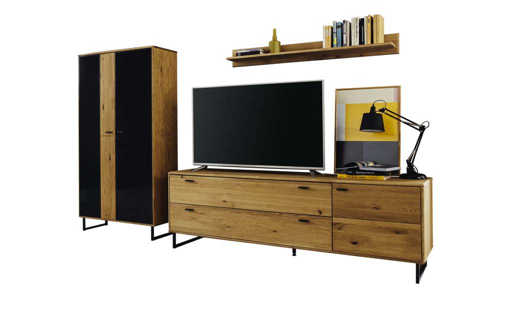 Woodford Wohnkombination  Arezzo ¦ holzfarben ¦ Maße (cm): B: 309 H: 186 T: 50 Wohnwände - Höffner