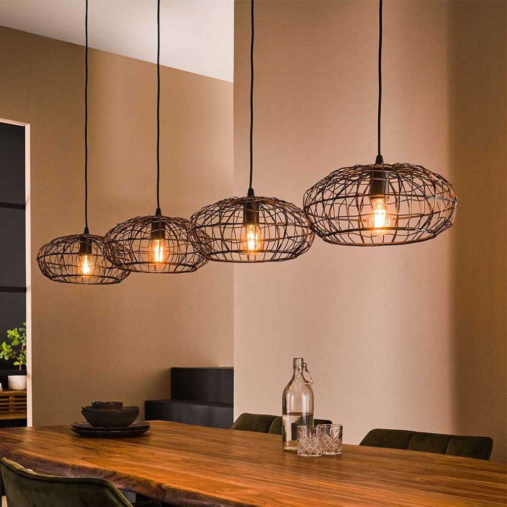 Factory Hängeleuchte Draht aus Metall 170 cm breit 34 cm tief