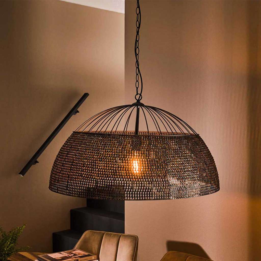 Hängeleuchte Metall im Industry und Loft Stil Schwarzbraun