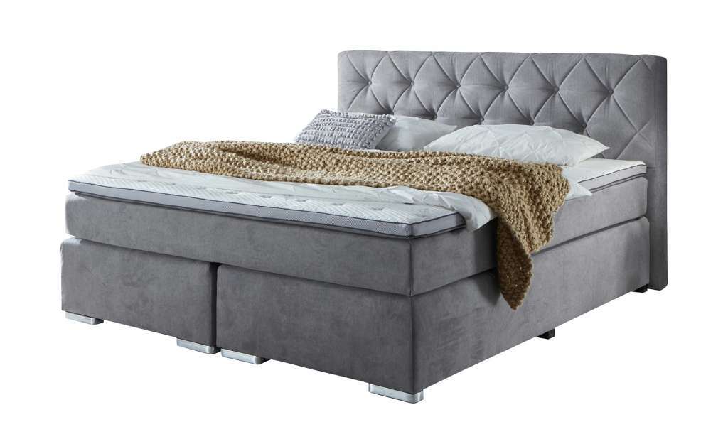 uno ¦ grau ¦ Maße (cm): B: 190 H: 110 Betten > Boxspringbetten > Boxspringbetten 180x200 - Höffner