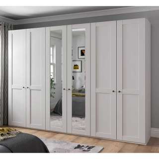 Kleiderschrank 6 Türen weiß im Landhausstil 300 cm breit