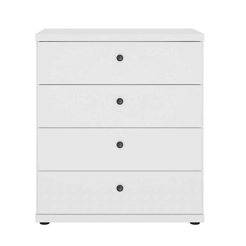 Schlafzimmerkomode weiss mit vier Schubladen 75 cm breit