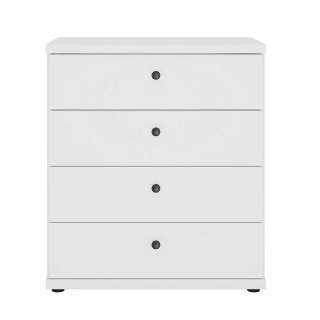 Schlafzimmerkomode weiss mit vier Schubladen 75 cm breit