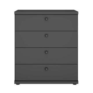 Schlafzimmerkomode dunkelgrau mit vier Schubladen 86 cm hoch