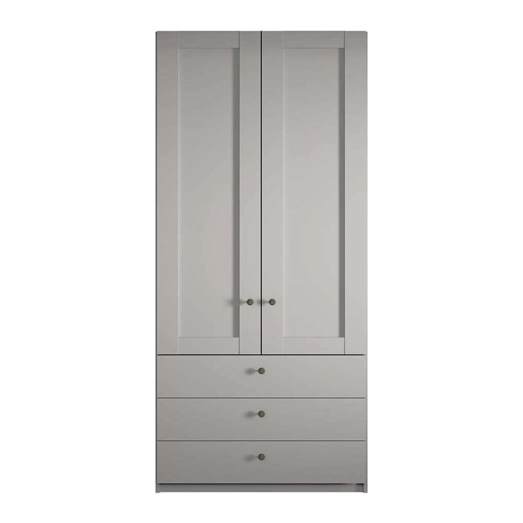 Kleiderschrank ohne Spiegel in Hellgrau Made in Germany
