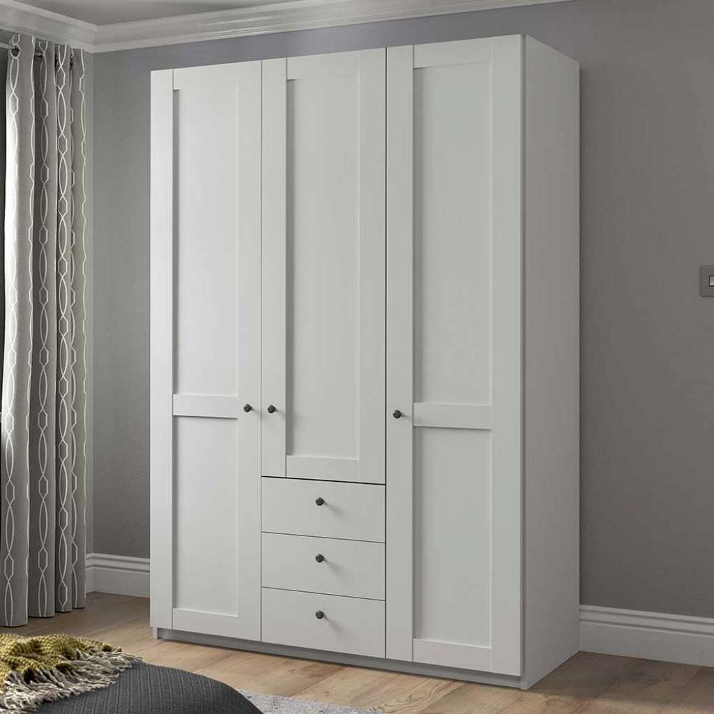 Schlafzimmerkleiderschrank Landhaus in Weiß 150 cm breit