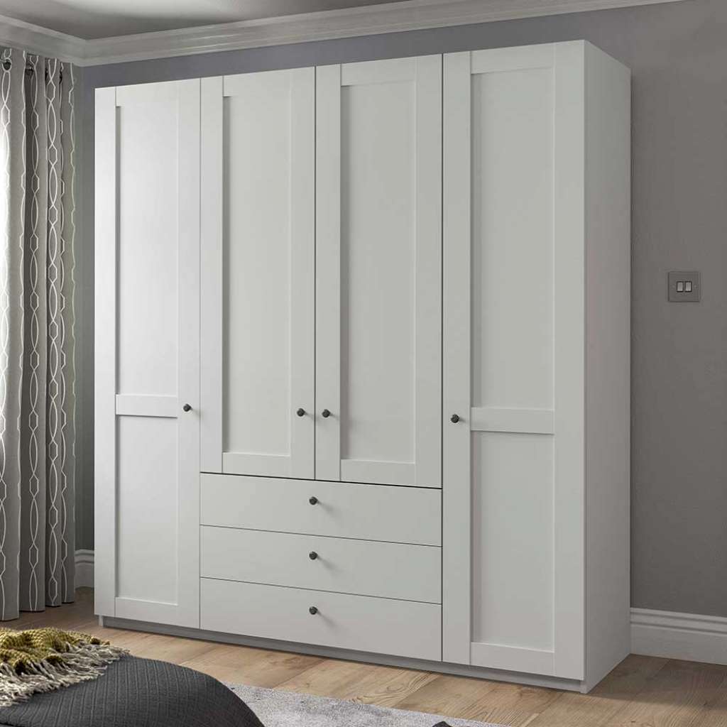 Kleiderschrank Landhaus weiß 200 cm breit Made in Germany