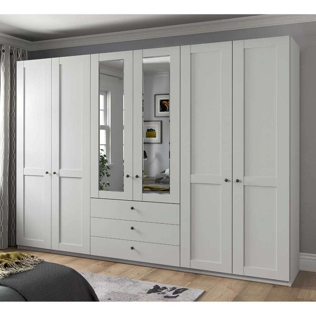 Kleiderschrank Landhausstil in Weiß 300 cm breit - 216 cm hoch