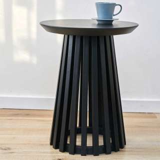 Hoher Beistelltisch rund schwarz im Skandi Design 40 cm breit