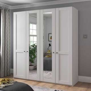 Kleiderschrank weiß modern Landhaus 200 cm breit Spiegeltüren