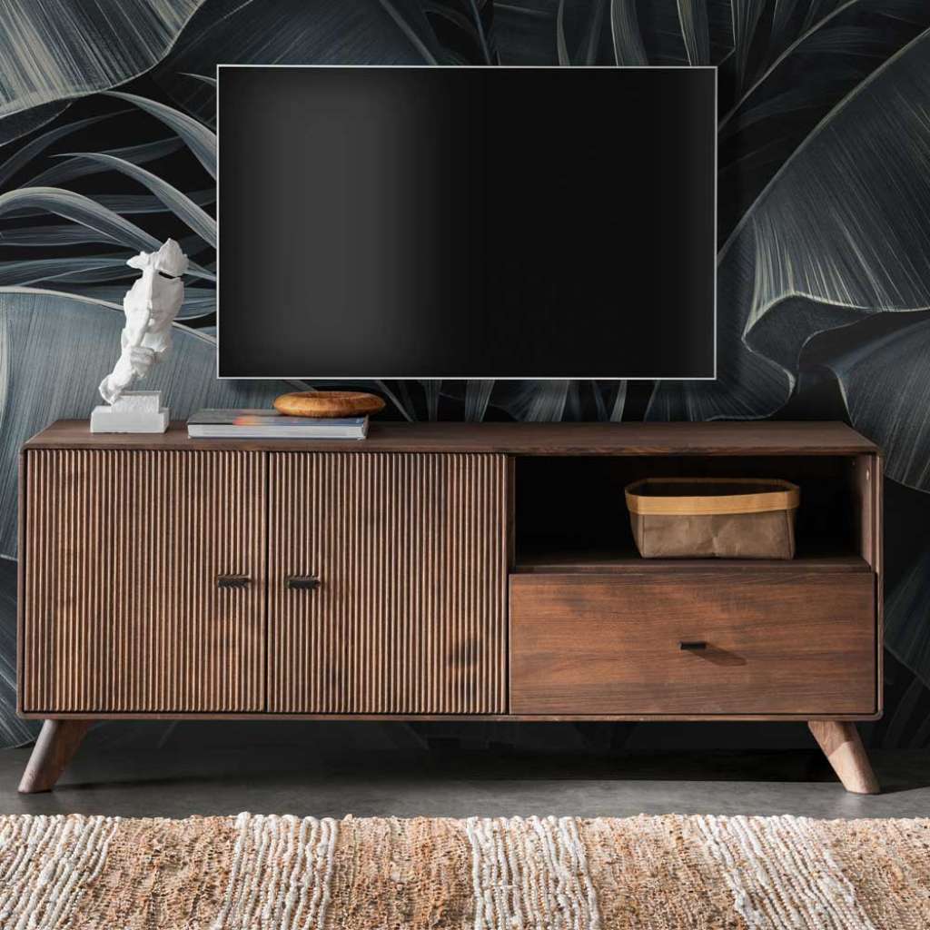 Fernsehmöbel Kernbuche braun in modernem Design 141 cm breit