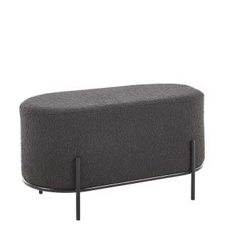 Couchhocker Boucle Metall in Anthrazit und Schwarz 80 cm breit