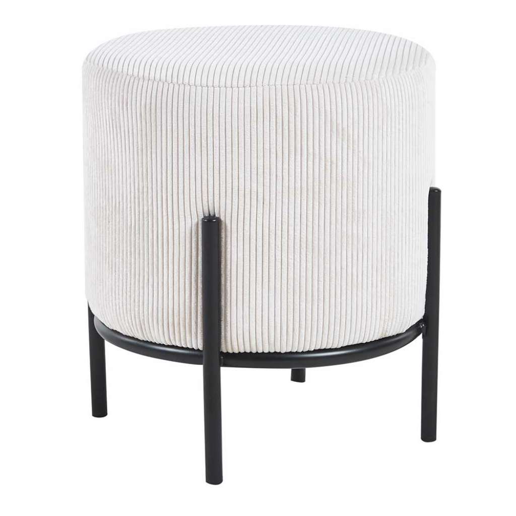 Polsterhocker Cord Beige in modernem Design 38 cm Sitzhöhe