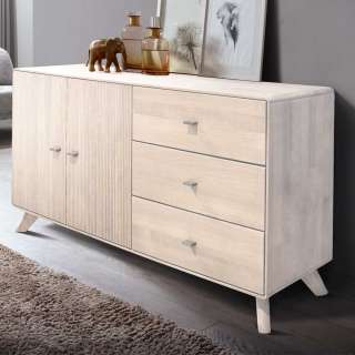 Sideboard Kernbuche massiv weiß geölt 141 cm breit 75 cm hoch