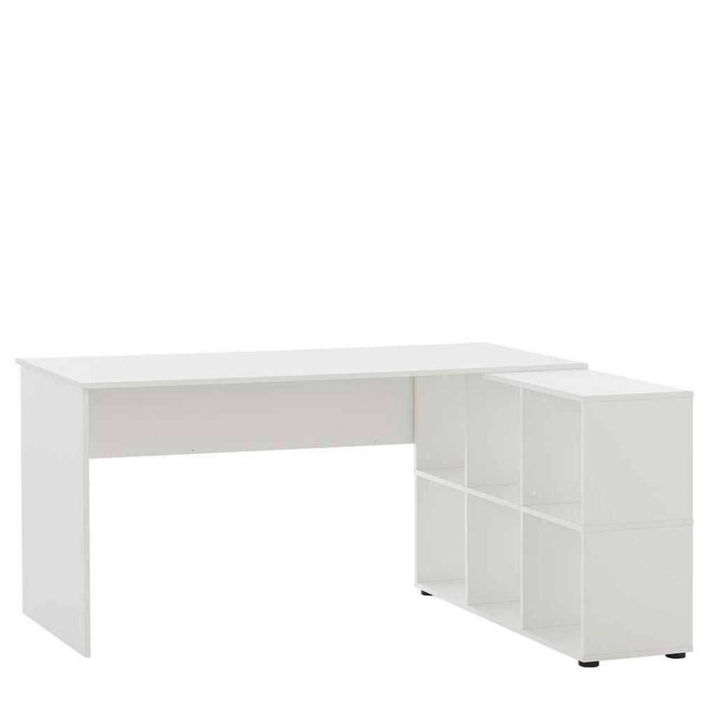Winkelschreibtisch weiss Made in Germany Seitenregalen