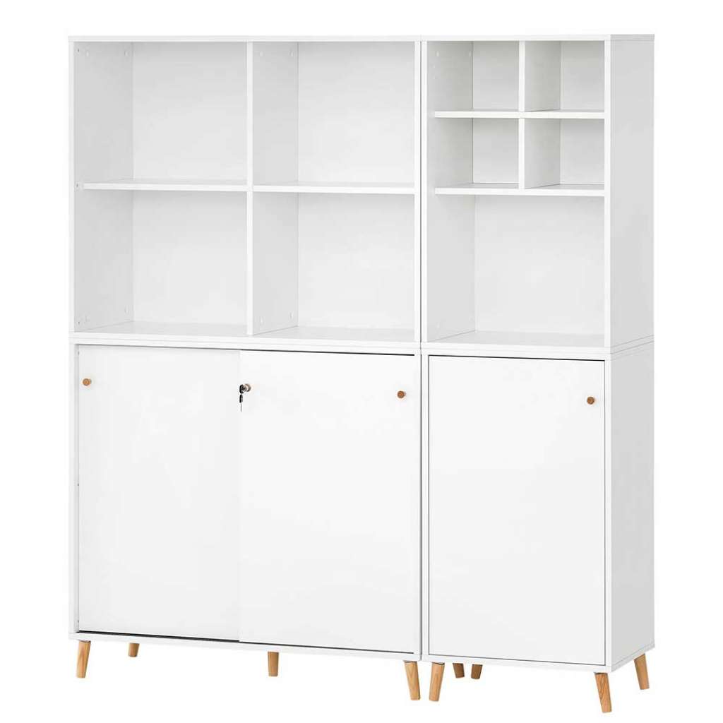 Moderner Aktenordnerschrank mit Dreh- und Schiebetüren Made in Germany