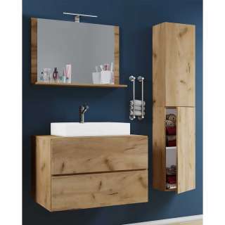 Badezimmer Möbel Holzoptik zur Wandmontage (dreiteilig)