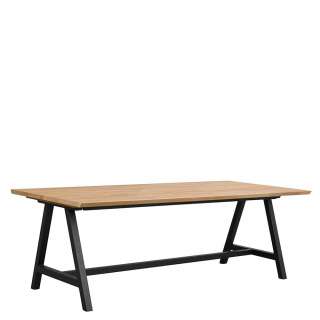 Esszimmer Tisch aus Eiche Massivholz geölt Metall A-Fußgestell