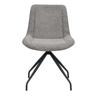 Esstisch Stühle in Grau Webstoff drehbar (2er Set)