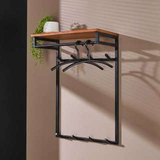 Garderobe aus Metall und Akazie Massivholz Industry und Loft Stil