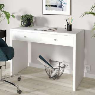Moderner Schreibtisch in Weiß Hochglanz 110x78x50 cm