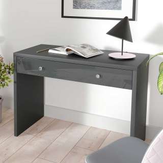 Design Schreibtisch mit einer Schublade Grau Hochglanz