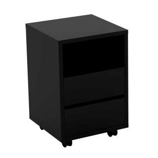 Schreibtisch Rollcontainer in Schwarz 40x62x40 cm