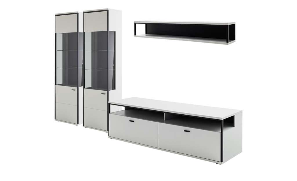 Wohnkombination  Orella ¦ weiß ¦ Maße (cm): B: 291 H: 199 T: 51 Wohnwände - Höffner