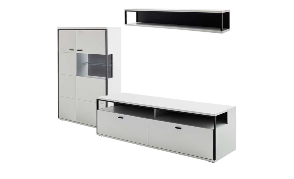 Wohnkombination  Orella ¦ weiß ¦ Maße (cm): B: 277 H: 199 T: 51 Wohnwände - Höffner