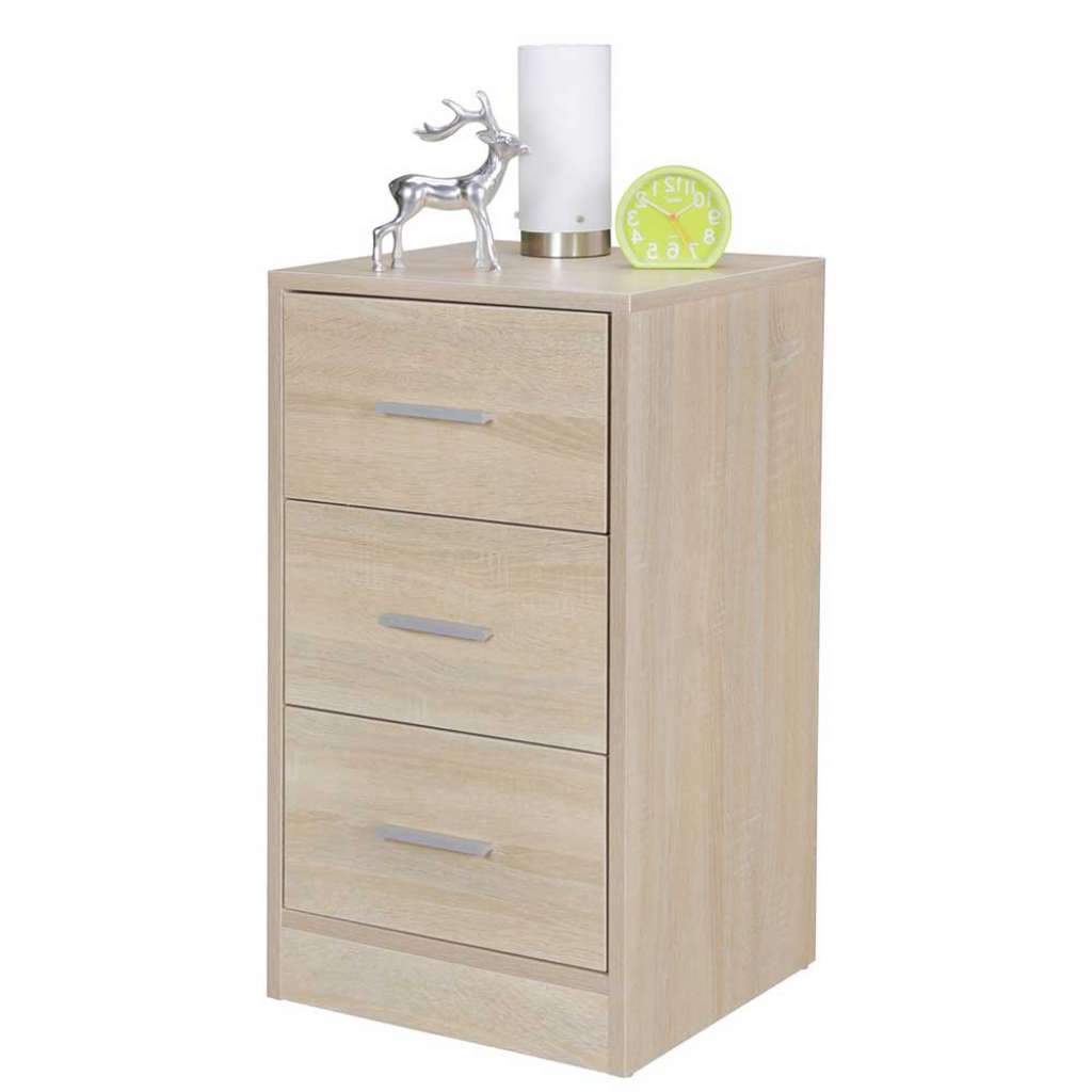 Nachtkommode Boxspringbett 68 cm hoch drei Schubladen