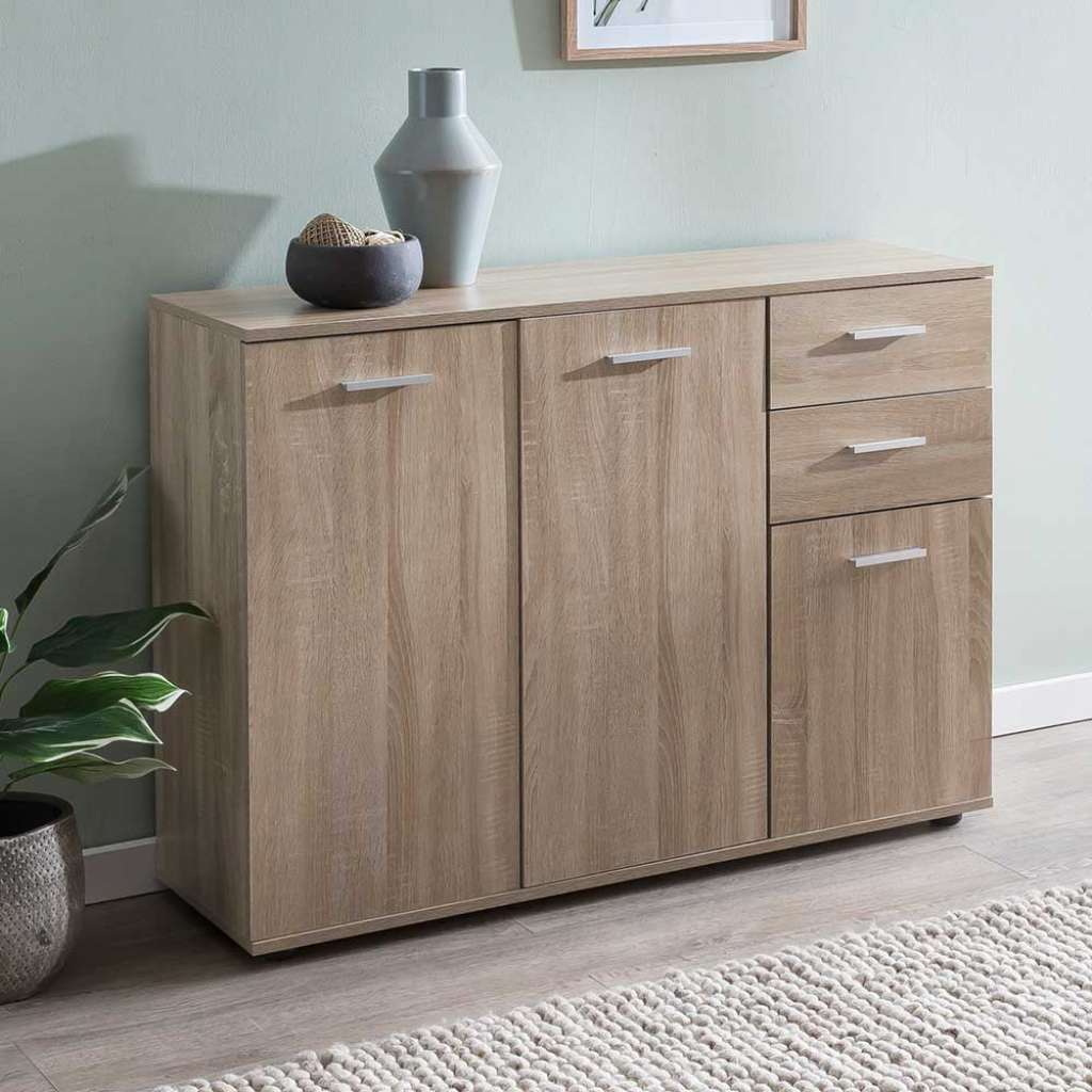 Sideboard mit Türen und Schubladen in Sonoma-Eiche 107 cm breit