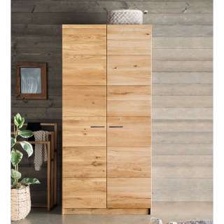 Wildeiche massiv Schrank mit Drehtüren 94 cm breit - 197 cm hoch