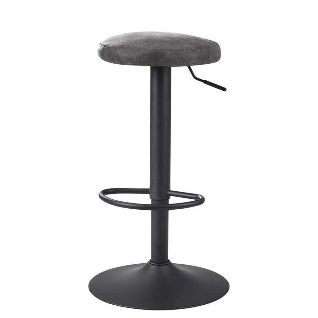 Tresen Hocker drehbar in Grau und Schwarz Gasdruck höhenverstellbar