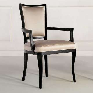 Esszimmerarmlehnstuhl in Beige und Schwarz italienisches Design