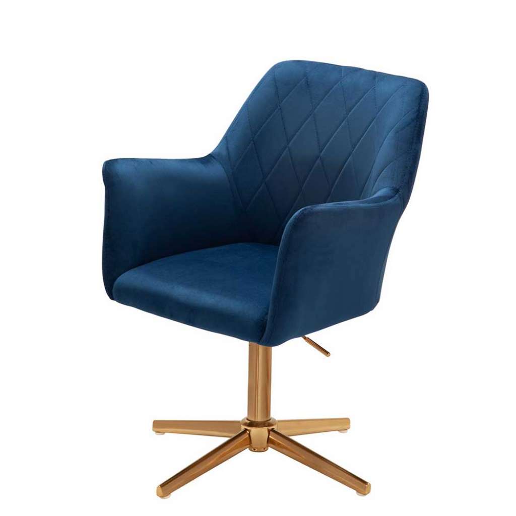 Schreibtischdrehstuhl Samt in modernem Design Gestell aus Metall