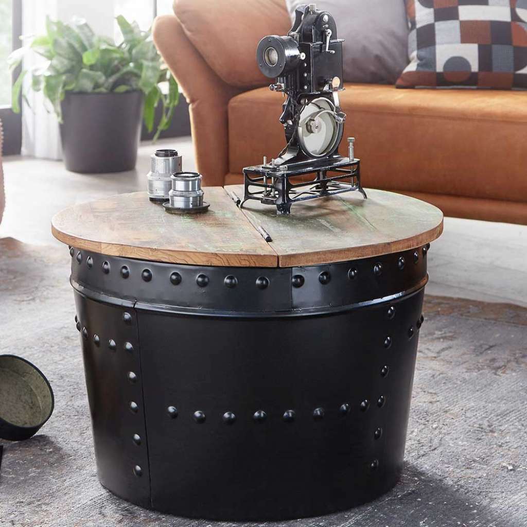 Wohnzimmertisch im Industrie und Loft Stil klappbarer Tischplatte