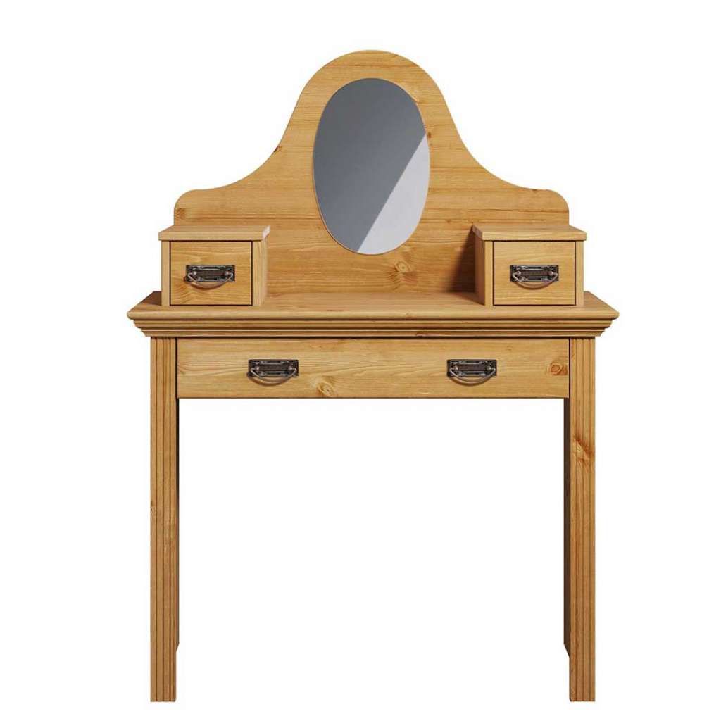 Frisiertisch Kiefer massiv im Landhausstil drei Schubladen