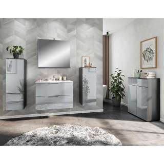 Premium Badmöbelkomplettset Made in Germany Front glasbeschichtet (fünfteilig)