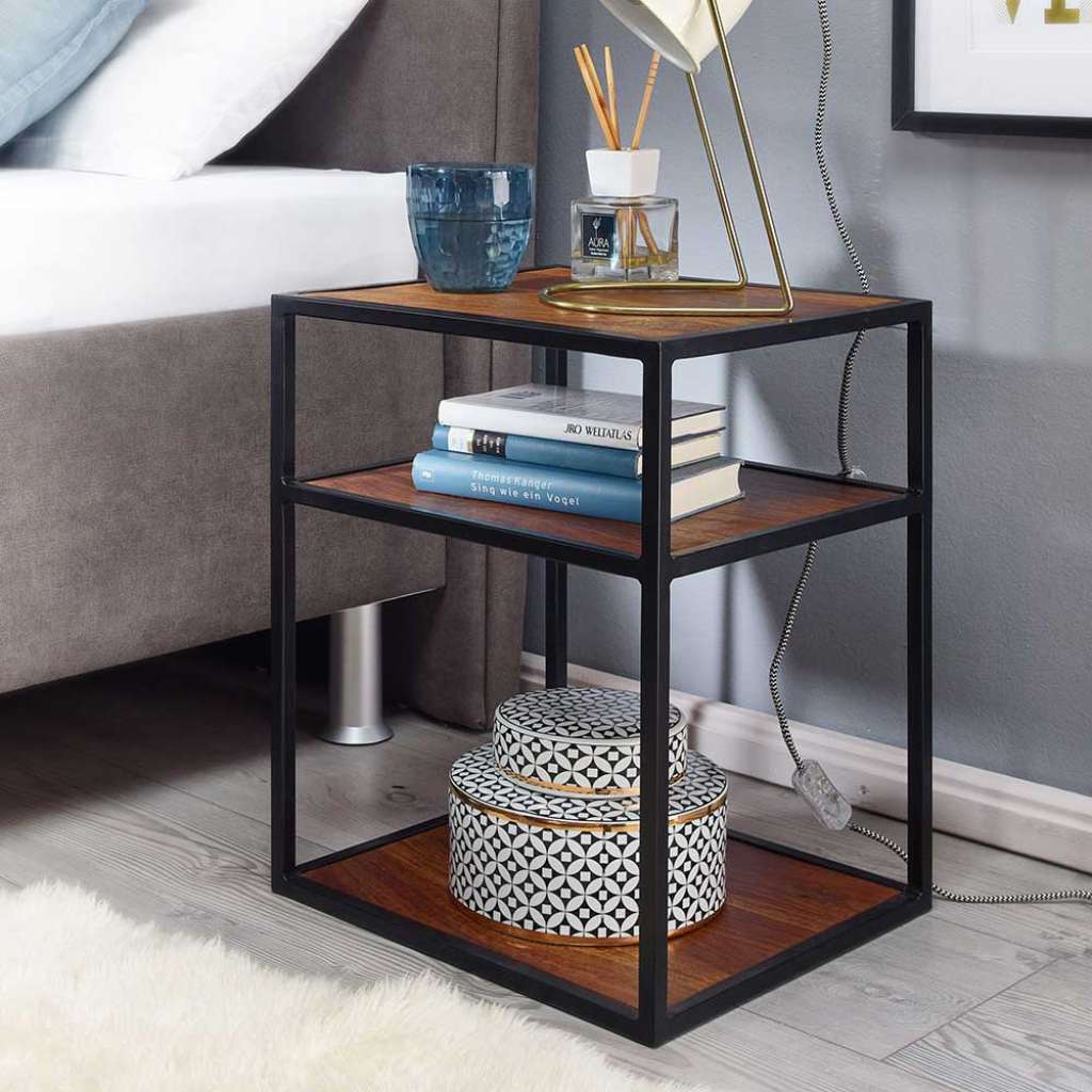 Nachttisch im Industrie und Loft Stil 50 cm hoch - 40 cm breit