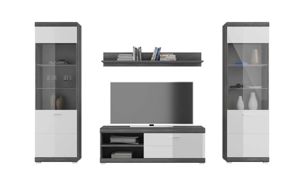 Wohnkombination ¦ weiß ¦ Maße (cm): B: 282 H: 184 Wohnwände - Höffner