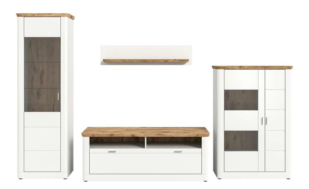 Wohnkombination ¦ weiß ¦ Maße (cm): B: 362 H: 204 Wohnwände - Höffner