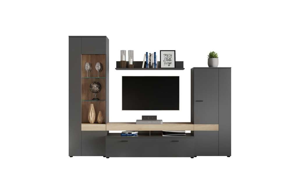 Wohnwand ¦ grau ¦ Maße (cm): B: 260 H: 195 Wohnwände - Höffner