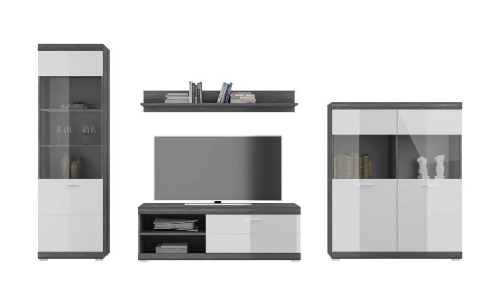 Wohnkombination ¦ weiß ¦ Maße (cm): B: 340 H: 184 Wohnwände - Höffner