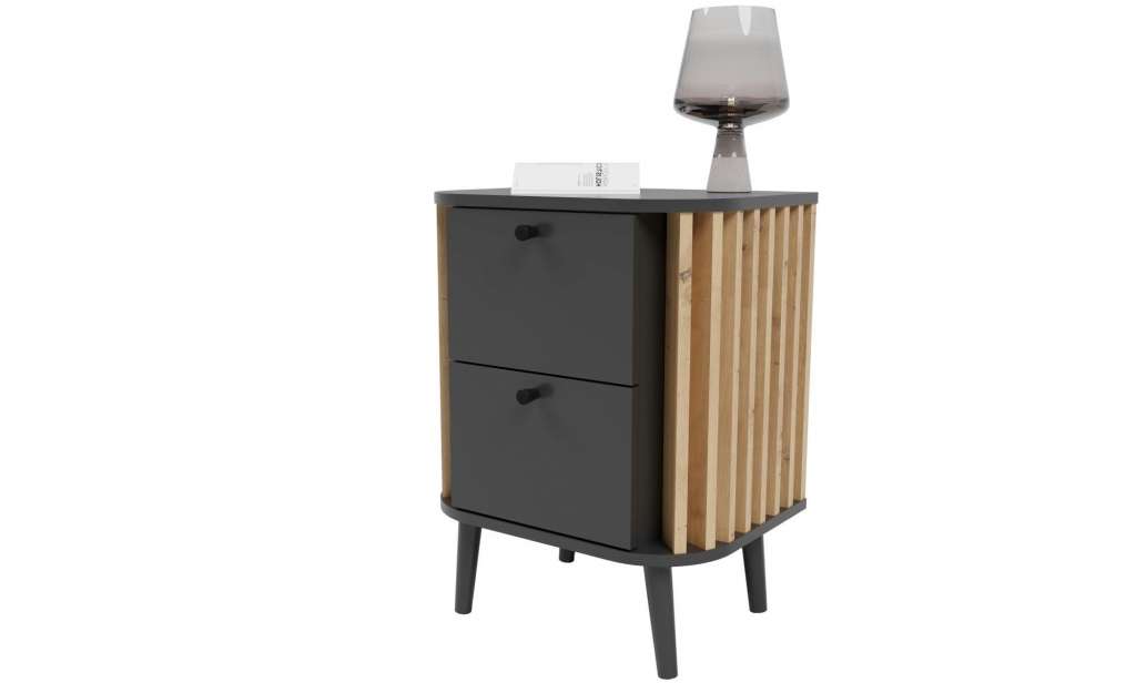 Nachtkommode ¦ grau ¦ Maße (cm): B: 45 H: 60 Tische > Nachttische - Höffner