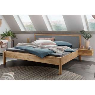 Franzoesisches Bett aus Wildeiche Massivholz 41 cm Einstiegshöhe
