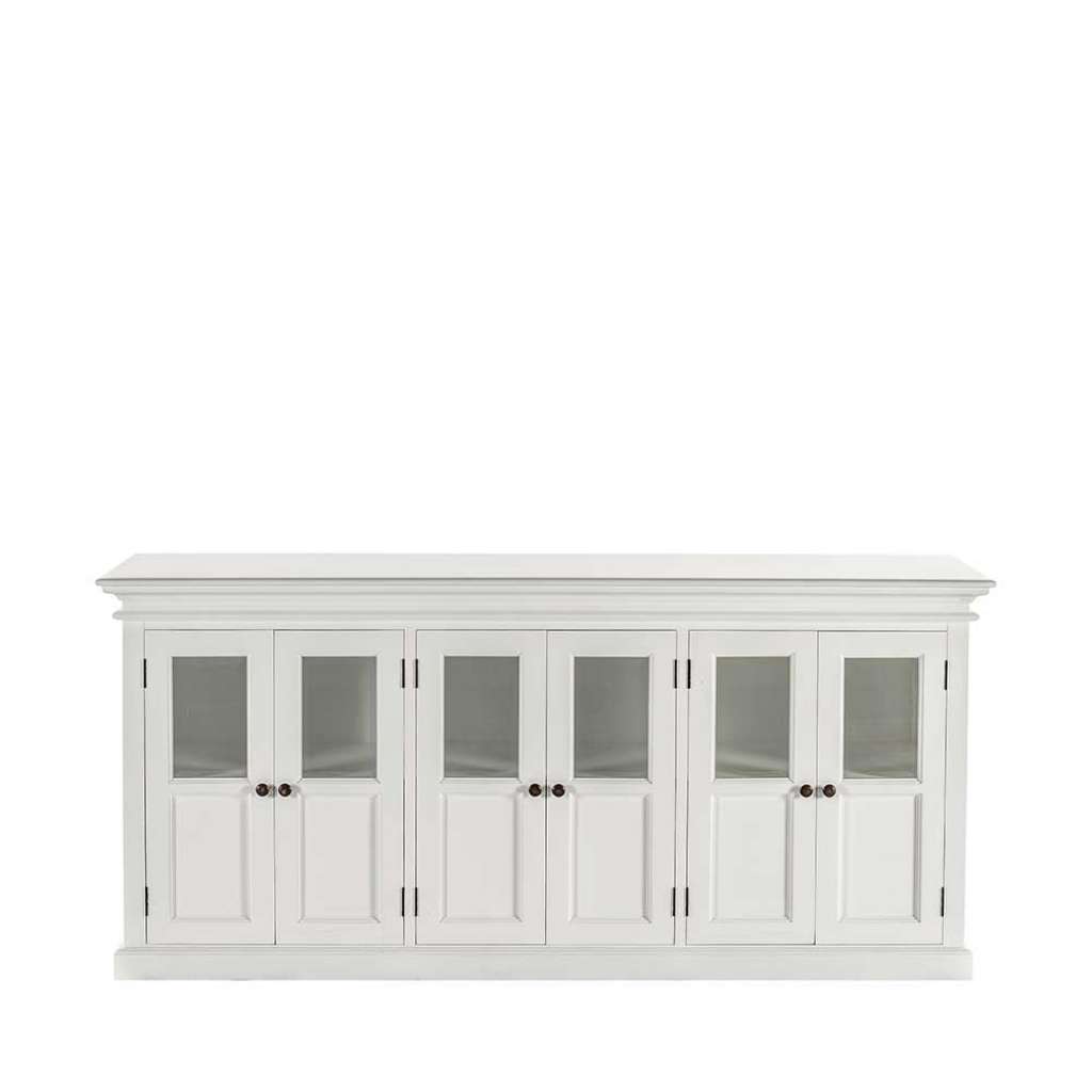 Großes Esszimmersideboard weiß im Landhausstil Glastüren