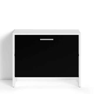 Garderoben Schuhbank in Schwarz und Weiß 48 cm hoch