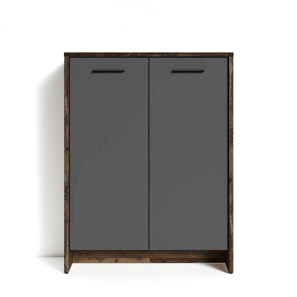Schuh Schrank modern in Anthrazit Holz Antik Optik