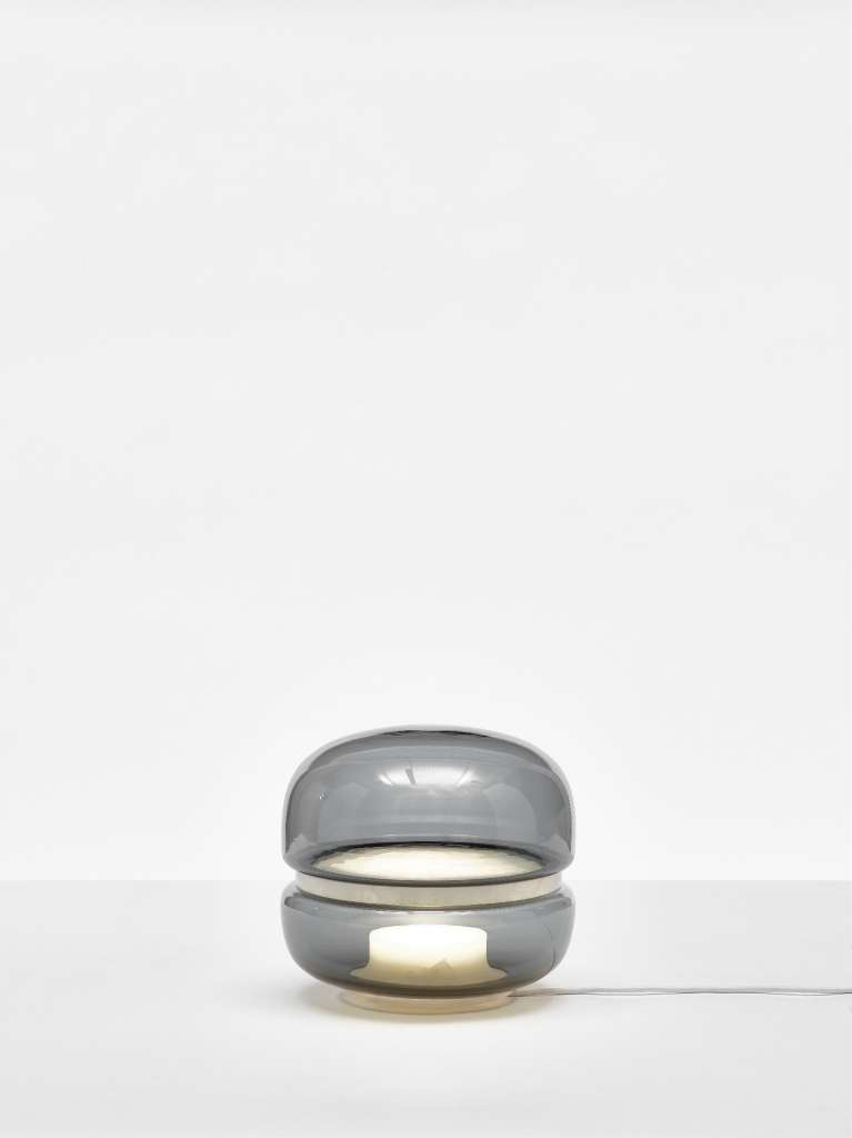 Brokis - Macaron Tischleuchte - S - Graues, Klares Glas - indoor