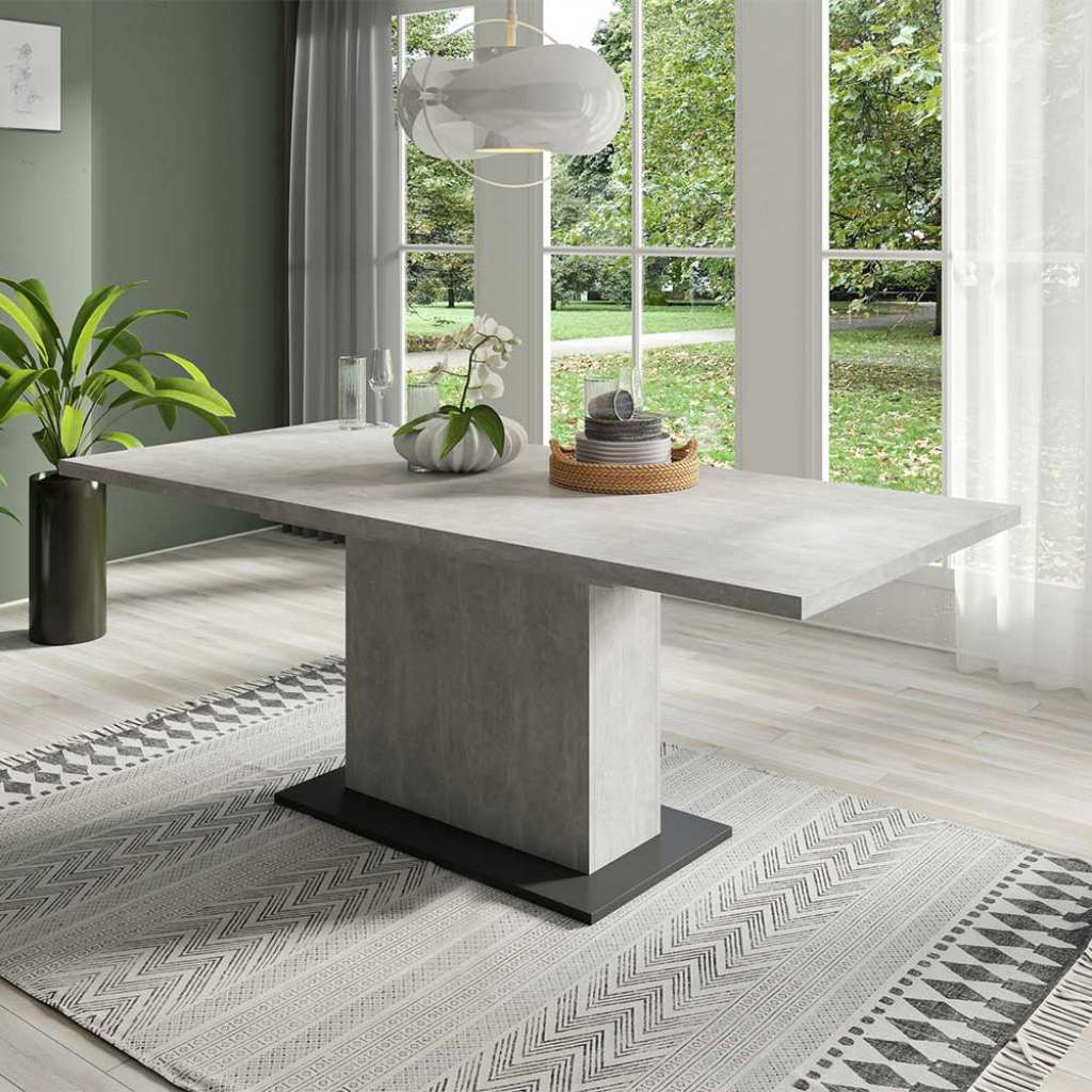 Tisch Esszimmer Beton Optik in modernem Design 200 cm breit
